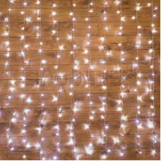 Гирлянда "Светодиодный Дождь" 1,5х1,5м, свечение с динамикой, прозрачный провод, 220В, диоды БЕЛЫЕ