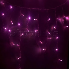 Гирлянда Айсикл (бахрома) светодиодный, 2,4 х 0,6 м, белый провод, 220В, диоды розовые, NEON-NIGHT