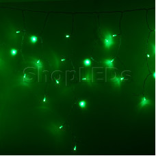 Гирлянда Айсикл (бахрома) светодиодный, 3,3 х 0,6 м, прозрачный провод, 220В, диоды зеленые NEON-NIGHT