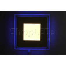 Стеклянная панель SL-S6-6W (квадрат в квадрате, 6W, 130x130mm) (белый 6000K)
