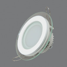705R-6W-3000K Светильник встраиваемый,круглый,со стеклом,LED,6W